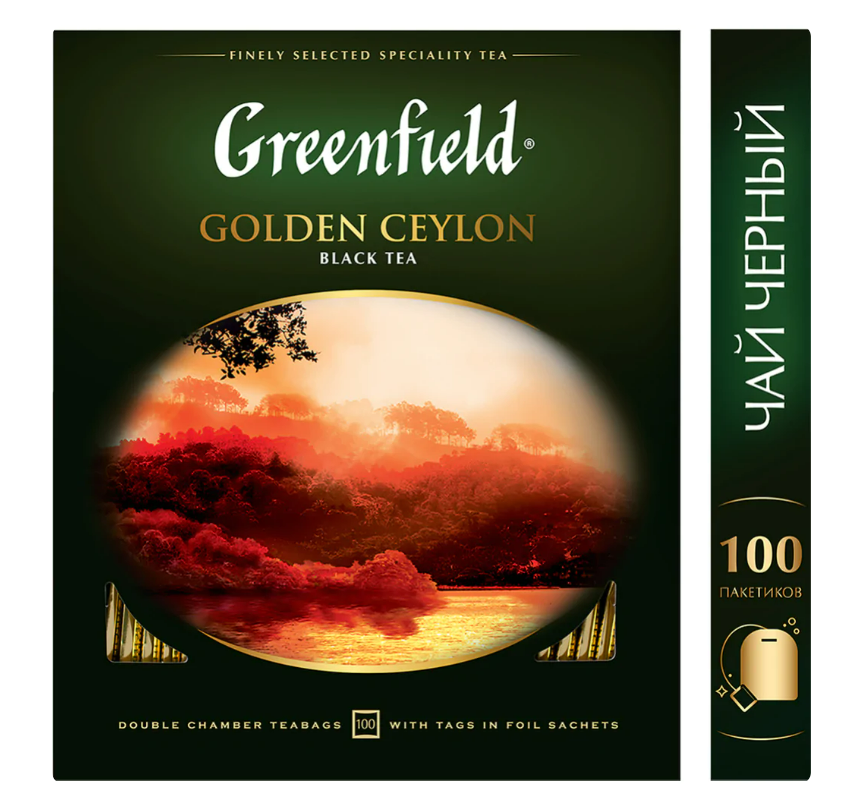 Чай GREENFIELD Голден Цейлон цейлонский черный байховый 100пак*2г.