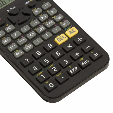 Калькулятор инженерный двухстрочный BRAUBERG SC-850 (163х82 мм.), 240 функций, 10+2 разрядов, двойное питание, ЧЕРНЫЙ, 250525