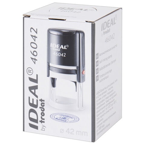 Оснастка для печатей, оттиск D=42 мм, синий, TRODAT IDEAL 46042, корпус ЖЕЛТЫЙ, крышка, подушка, 198960