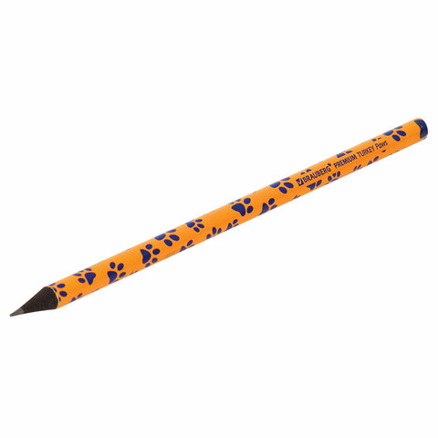 Карандаш чернографитный BRAUBERG PREMIUM TURKEY Paws, НВ, ассорти, дисплей, 181566