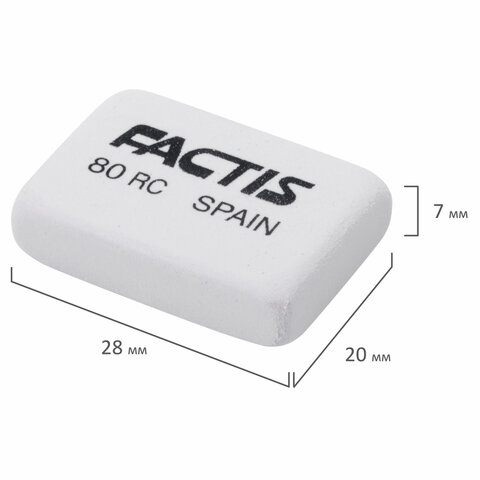 Ластик FACTIS 80 RC (Испания), 28х20х7 мм., белый, прямоугольный, арт.CNF80RC