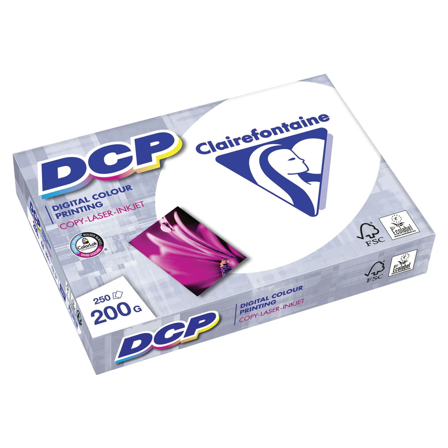 Бумага для лазерной и струйной печати А4, 200 г/м2, 250 л., марка А++, DCP CLAIREFONTAINE, 170% CIE, 1807C
