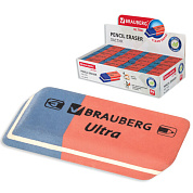 Ластик BRAUBERG Ultra, 41х14х8мм. красно-синий, натуральный каучук, 228708