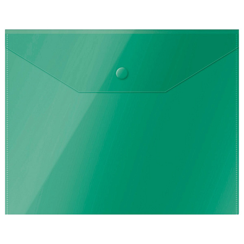 Папка-конверт на кнопке СТАММ А5 (190х240мм), 150мкм, пластик, прозрачная