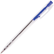 Ручка шариковая автоматическая STAFF "Basic" BPR-245, СИНЯЯ, корпус прозрачный, 0,7 мм, линия письма 0,35 мм, 142396