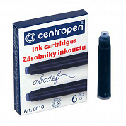 Картриджи чернильные для перьевых ручек Centropen 6шт/упак. синие арт.0019СЕ