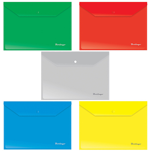 Папка-конверт на кнопке Berlingo, А4, 180 мкм.