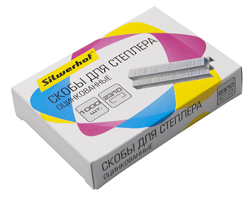 Скобы 23/10, SILWERHOF оцинкованные, 1000шт. арт.1391297