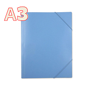 Папка на резинке БЮРОКРАТ, A3 пластик 0.7мм. синяя, арт. PRA3BLUЕ