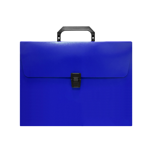 Портфель БЮРОКРАТ 1 отделение, A4 пластик 0.7мм. синий, арт.BPP01BLUE