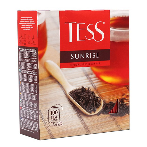 Чай TESS SUNRISE черный, цейлон, 100 пак. 180гр.