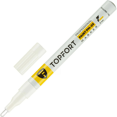 Маркер промышленный лаковый TOPFORT Paint, 2 мм. белый арт.1827700