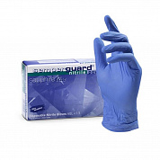 Перчатки нитриловые голубые, 100 пар (200 шт.), неопудренные, прочные, Semperguard Sapphire