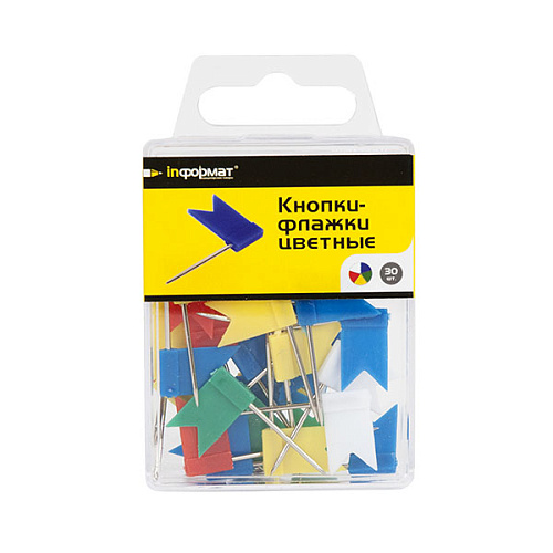 Кнопки inФОРМАТ ФЛАЖКИ ассорти 30 шт. блистер KFC-30P