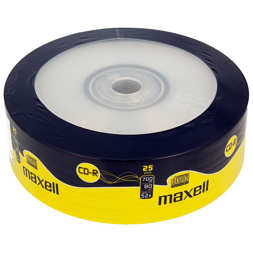 Диск CD-R 700Mb. Maxell 52x, 25 штук в пленке