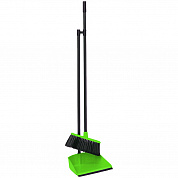Комплект для уборки Idea Ленивка, совок с щеткой-сметкой, ручка 80см. пластик, зеленый 301335