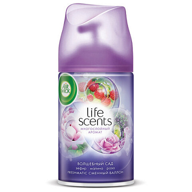 Сменный баллон 250 мл, AIRWICK LifeScents "Волшебный сад", для автоматических освежителей, универсальный,601849