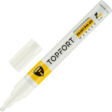 Маркер промышленный лаковый TOPFORT Paint, 4 мм. белый арт.1827836