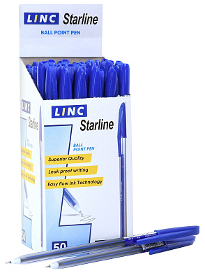 Ручка шариковая LINC StarLine 0,6мм. синяя, игольчатый наконечник арт.