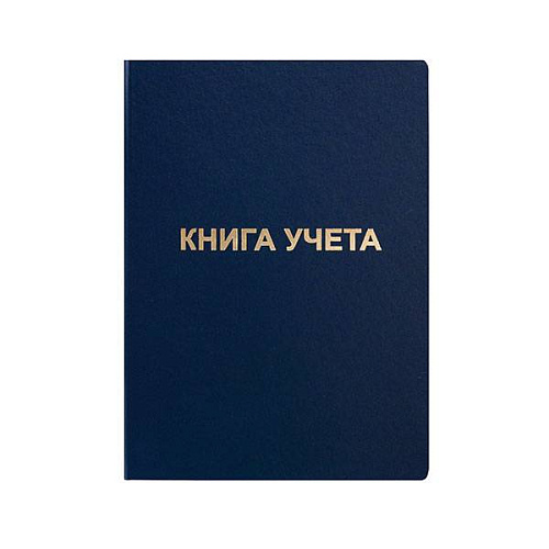 Книга учета 192л. А4, клетка, офсет, бумвинил, вертикальная синяя