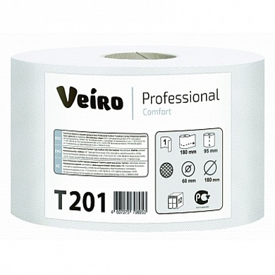 Бумага туалетная Veiro Professional Comfort, однослойная, 200м/рул. Т201