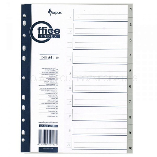 Разделитель 1-10 пластиковый серый FO20403