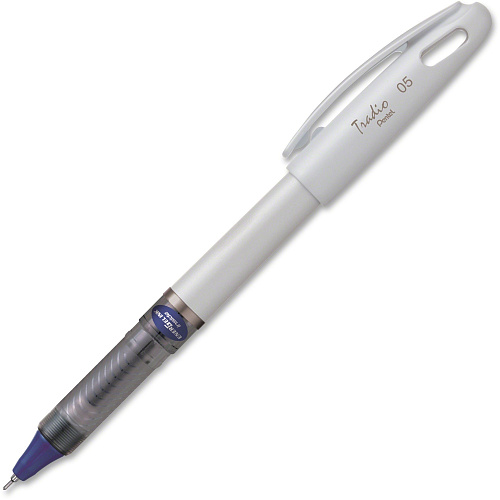 Ручка роллер гелевая Pentel EnerGel BLN115W-С, 0.5мм. белый/черный корпус, синий стержень