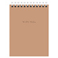 Блокнот МАЛЫЙ ФОРМАТ А6 108х145 мм, 40 л., гребень, картон, клетка, BRAUBERG "Minimal Classic", 116428