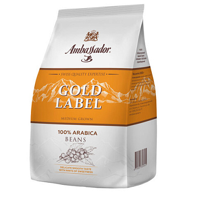 Кофе в зернах AMBASSADOR Gold Label, 1 кг, арабика 100%