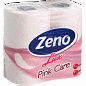 Бумага туалетная ZENO LUX pink care, 2-х слойная, 4 рулона в упаковке