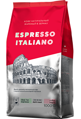 Кофе в зернах ESPRESSO ITALIANO натуральный, жареный 1кг.