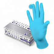 Перчатки смотровые нитриловые CONNECT, голубые, 50 пар (100 штук)