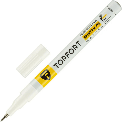 Маркер промышленный лаковый TOPFORT Paint, 1 мм. белый арт.1827694