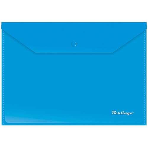 Папка-конверт на кнопке Berlingo, А4, 180 мкм., синий AKk_04102