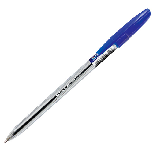 Ручка шариковая CORONA PLUS 0.7 мм. синяя (прозр. корпус)