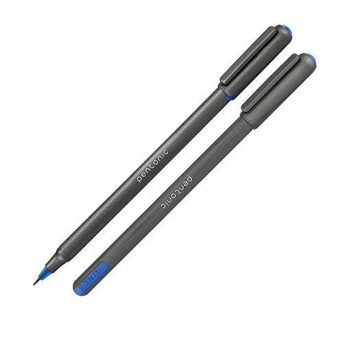 Ручка ОДНОРАЗОВАЯ шариковая LINC PENTONIC SILVER 1мм. серый металлик, игольчатая, синий стержень 7024