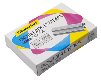 Скобы 23/10, SILWERHOF оцинкованные, 1000шт. арт.1391297