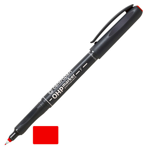 Маркер Permanent Centropen OHP 0,6 мм. арт.2636 F красный