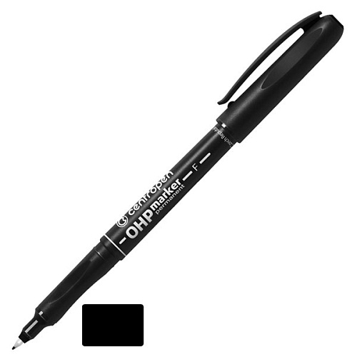 Маркер Permanent Centropen OHP 0,6 мм. арт.2636 F чёрный