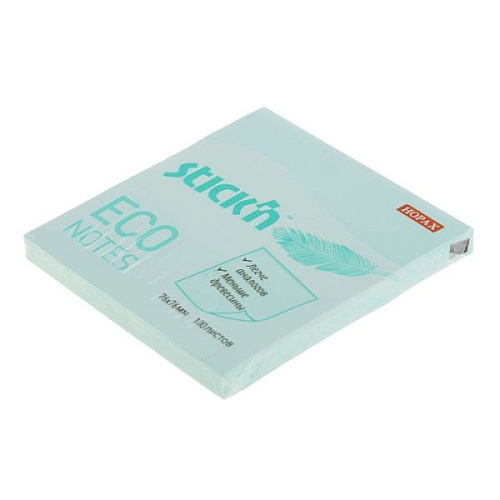 Блок клейкий Stick'n ECO 76х76 мм. 100 л. пастель голубой арт.21247