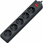Сетевой фильтр Defender ES, 5 розеток, с заземлением, выключатель, 5м, черный арт.99486