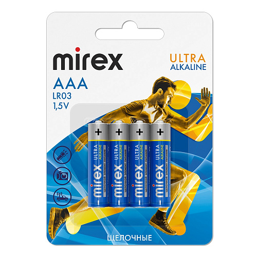 MIREX LR03 / AAА, 1.5V алкалиновая НАБОР 4 ШТ