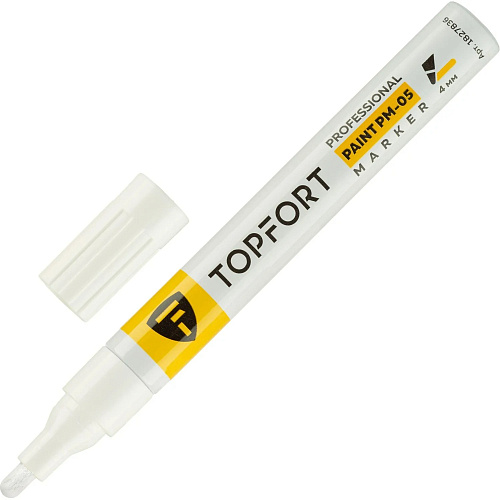 Маркер промышленный лаковый TOPFORT Paint, 4 мм. белый арт.1827836