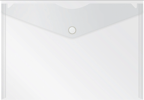 Папка конверт с кнопкой А5 (250х168мм.) прозрачная 0,18мм. БЮРОКРАТ, арт.PK804A5CLEAR