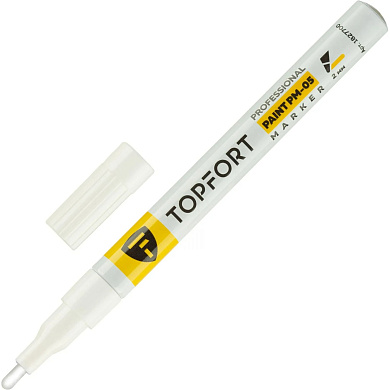 Маркер промышленный лаковый TOPFORT Paint, 2 мм. белый арт.1827700